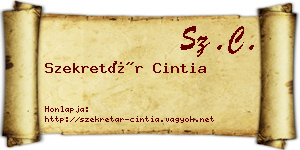 Szekretár Cintia névjegykártya